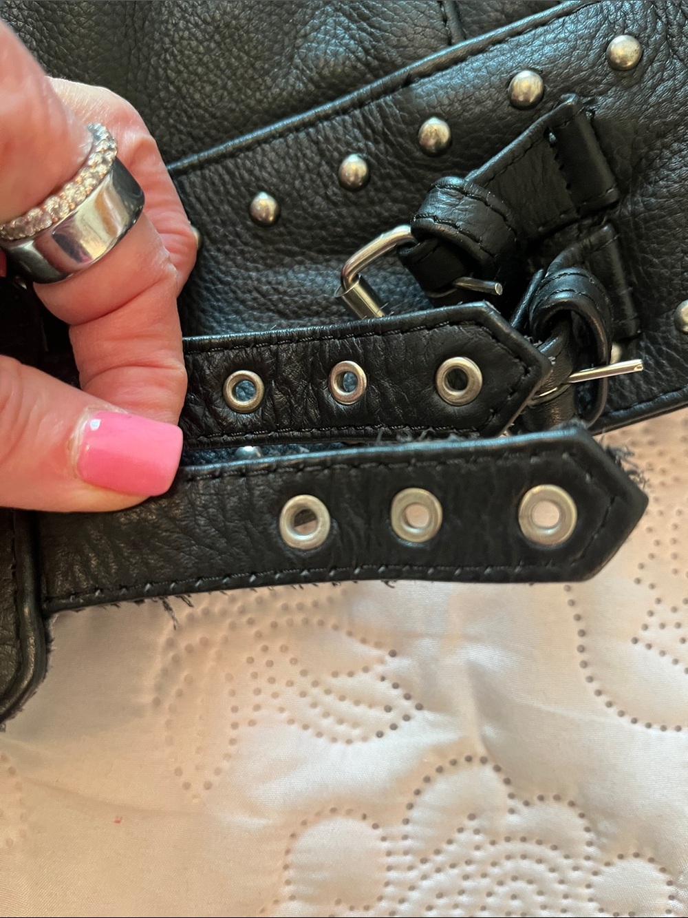 Jamin Leather Moto Studded Leather Jacket - Picture 12 of 16